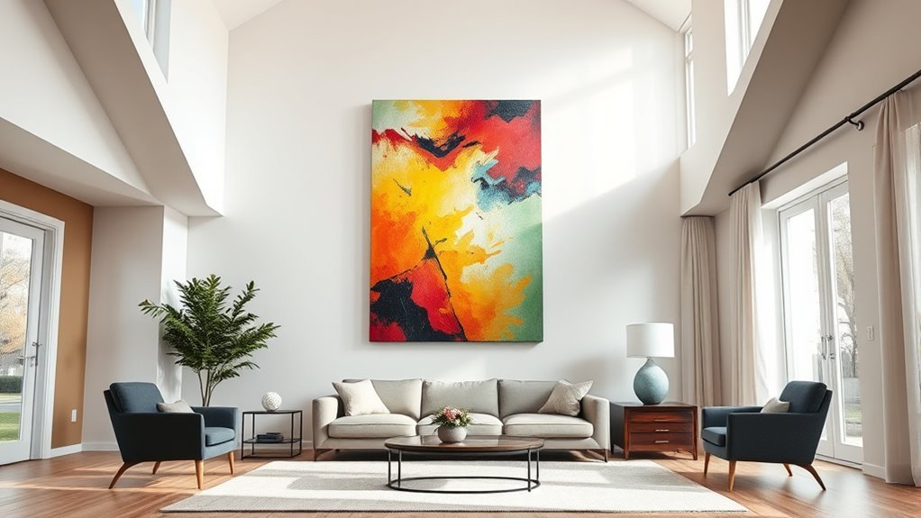 adjust art height for ceiling