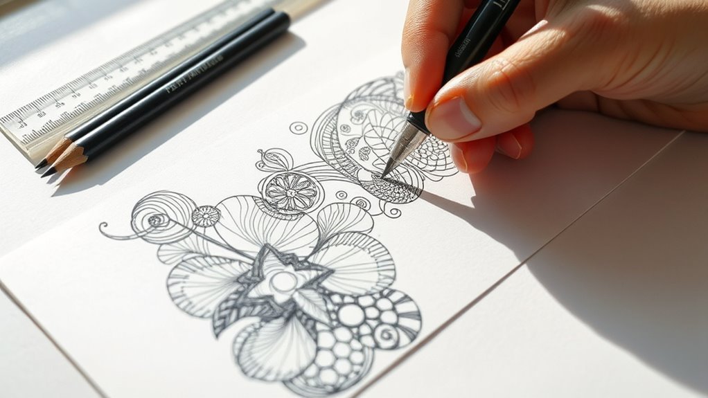 choosing tools for mindful drawing