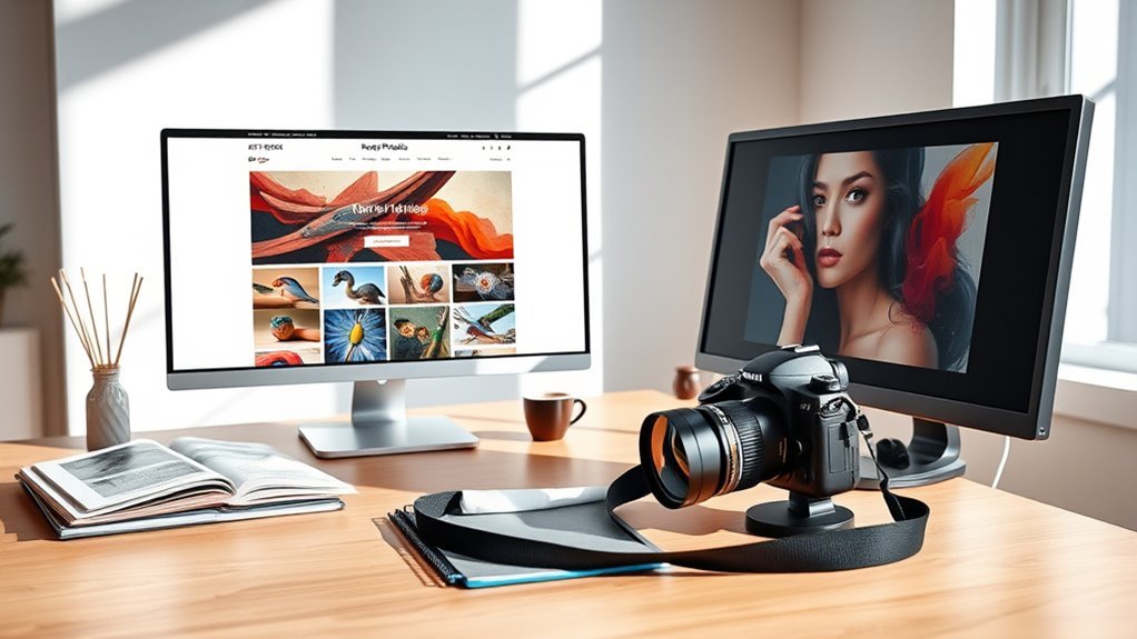 create engaging art portfolio website
