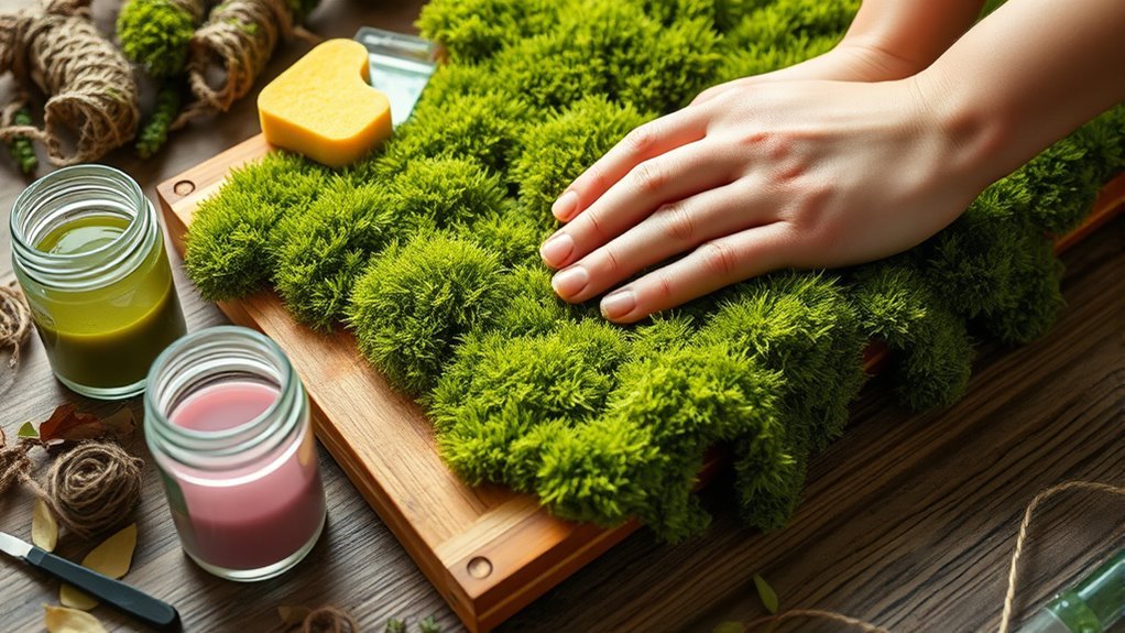 create lush moss wall art
