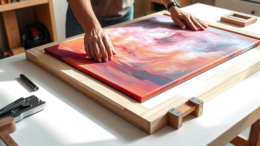 framing canvas art easily
