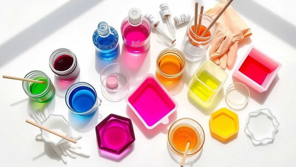 gather resin art supplies safely