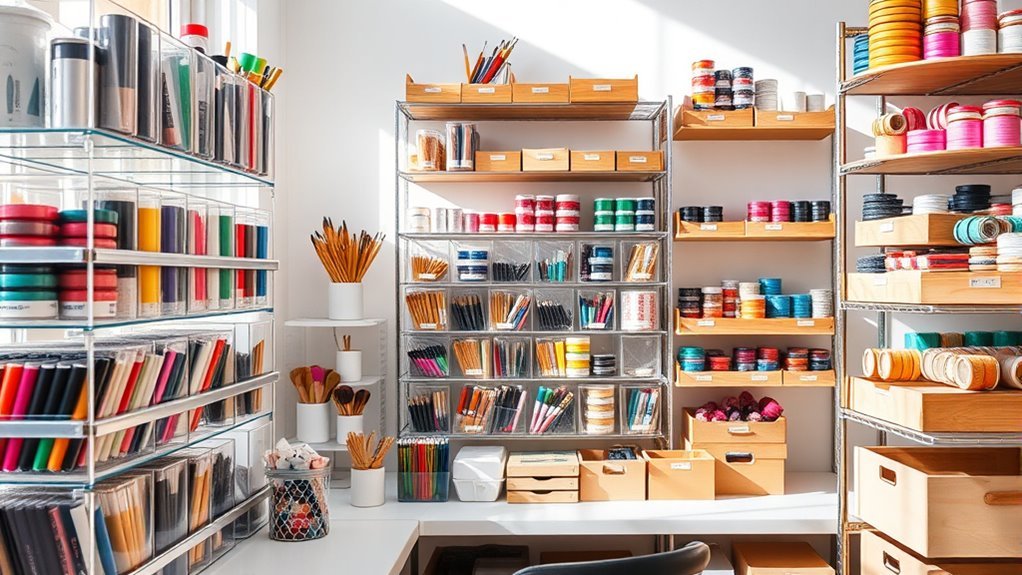 organize art supplies efficiently