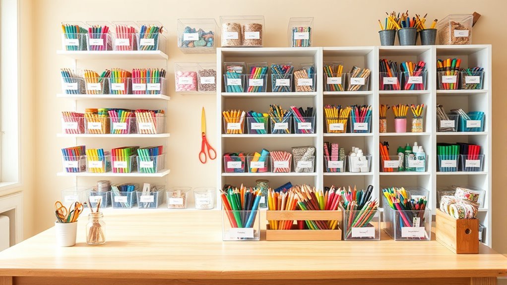 organize art supplies efficiently