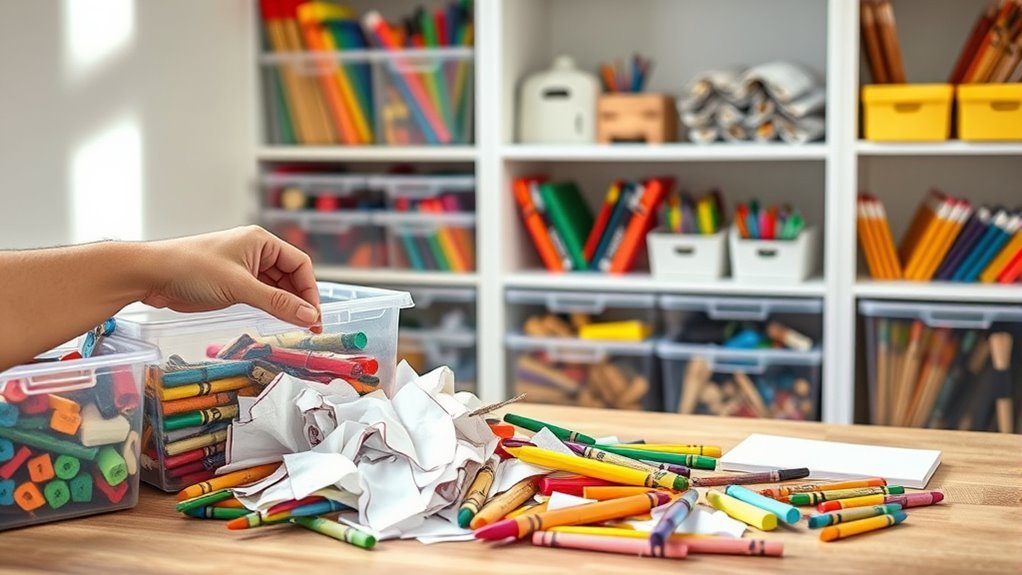 organize discard categorize supplies