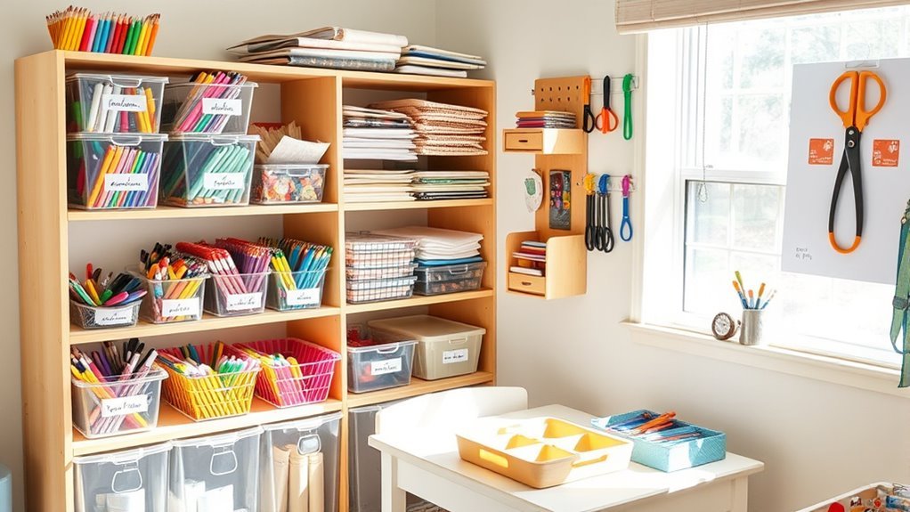 organize kids art supplies