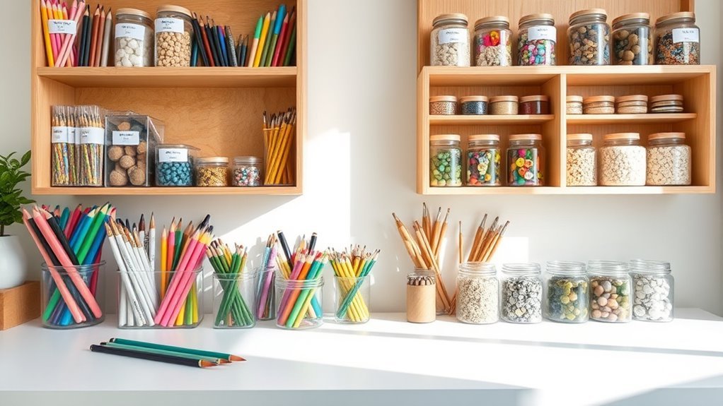 organize supplies by category