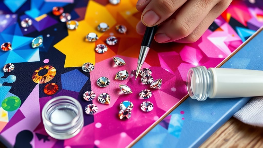 reapply adhesive to diamond art