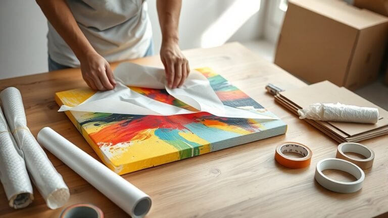 securely pack canvas art