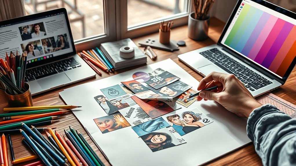 select and arrange visual elements