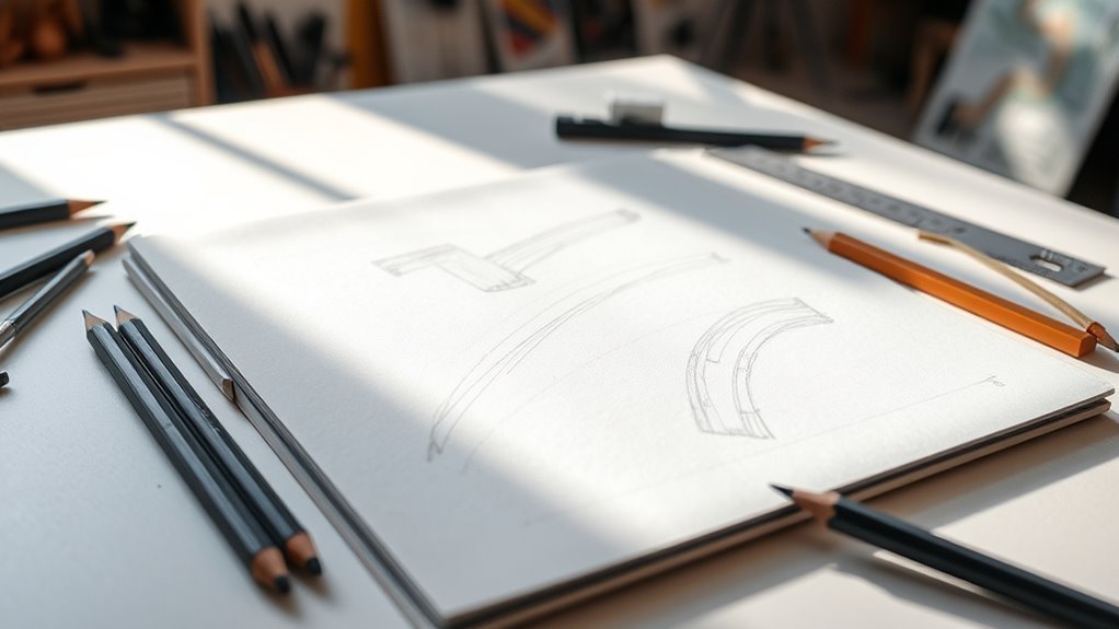 sketching a balanced layout plan